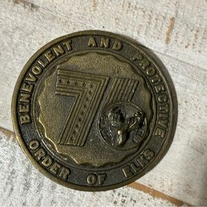 ❤️Vintage 1976 B.P.O.E. Belt Buckle (Elks) Brass